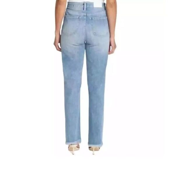 Pistola Cassie Super High Rise Straight Distressed Jeans in Bayview Size 33 - Picture 2 of 6